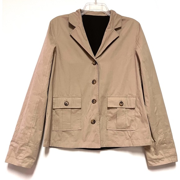 Orvis Womens Reversible Jacket Small Button Closure Black Tan Lightweight Hiking - Picture 2 of 13